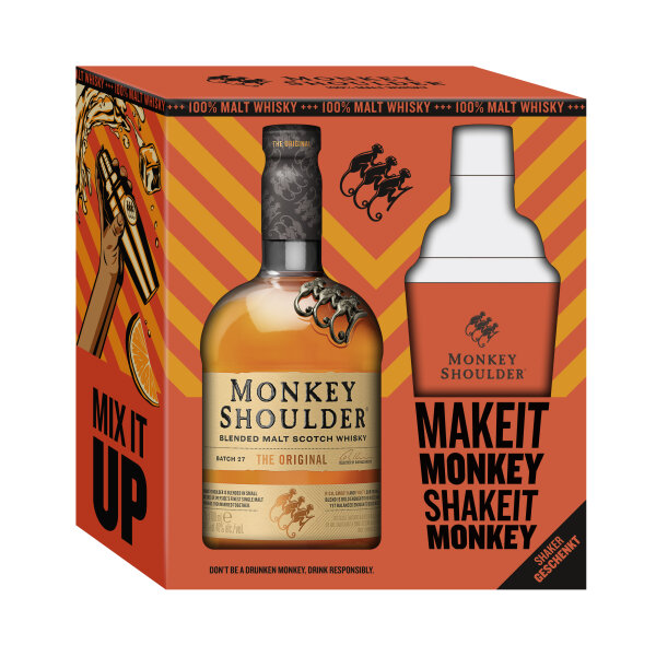 2本セット【Ichiro's 】【MONKEY SHOULDE】 Monkey Shoulder Geschenkset – Blended Scotch mit Shaker, 28,88 €