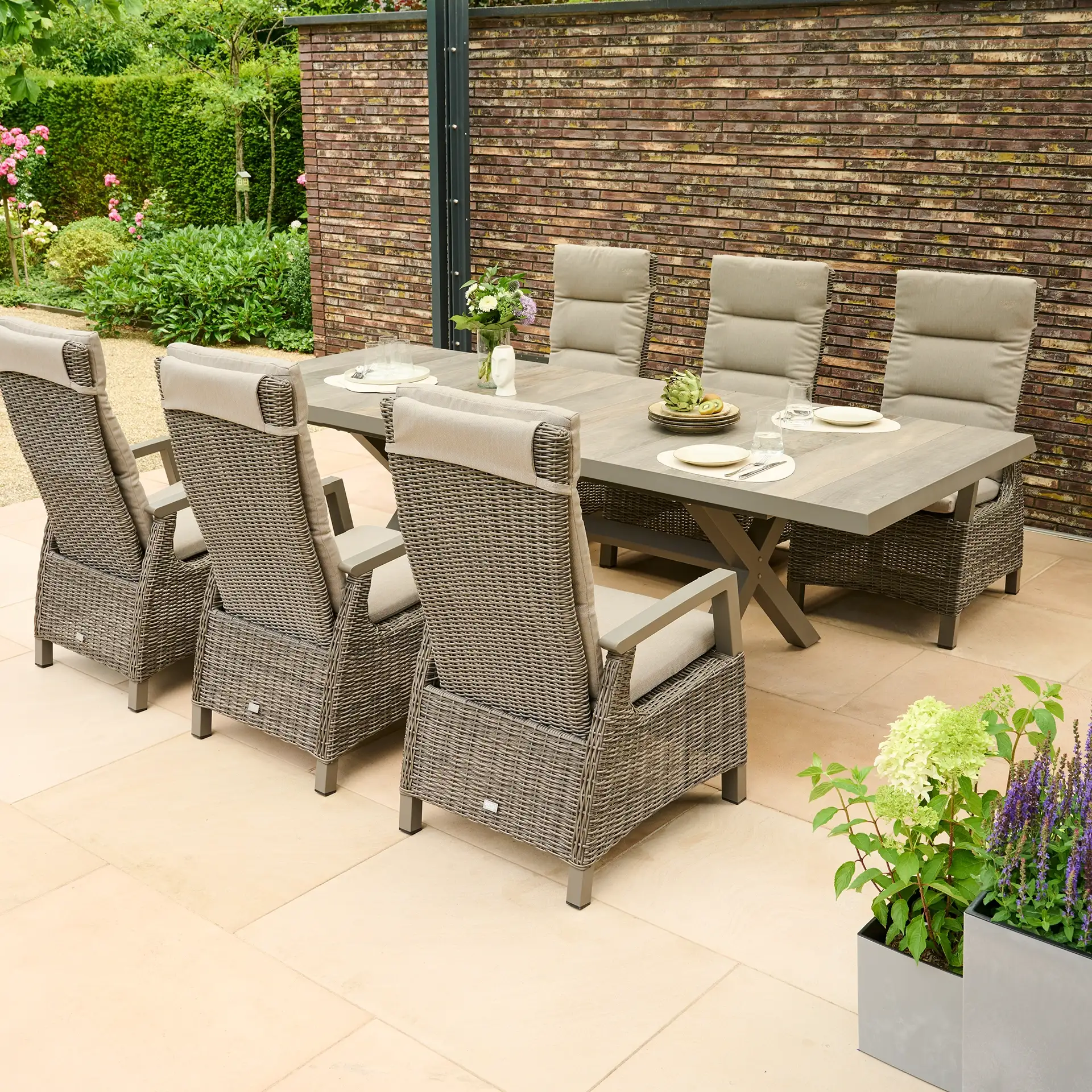 Gartenmöbelset Sincro taupe + 6x Corido Move Gart
