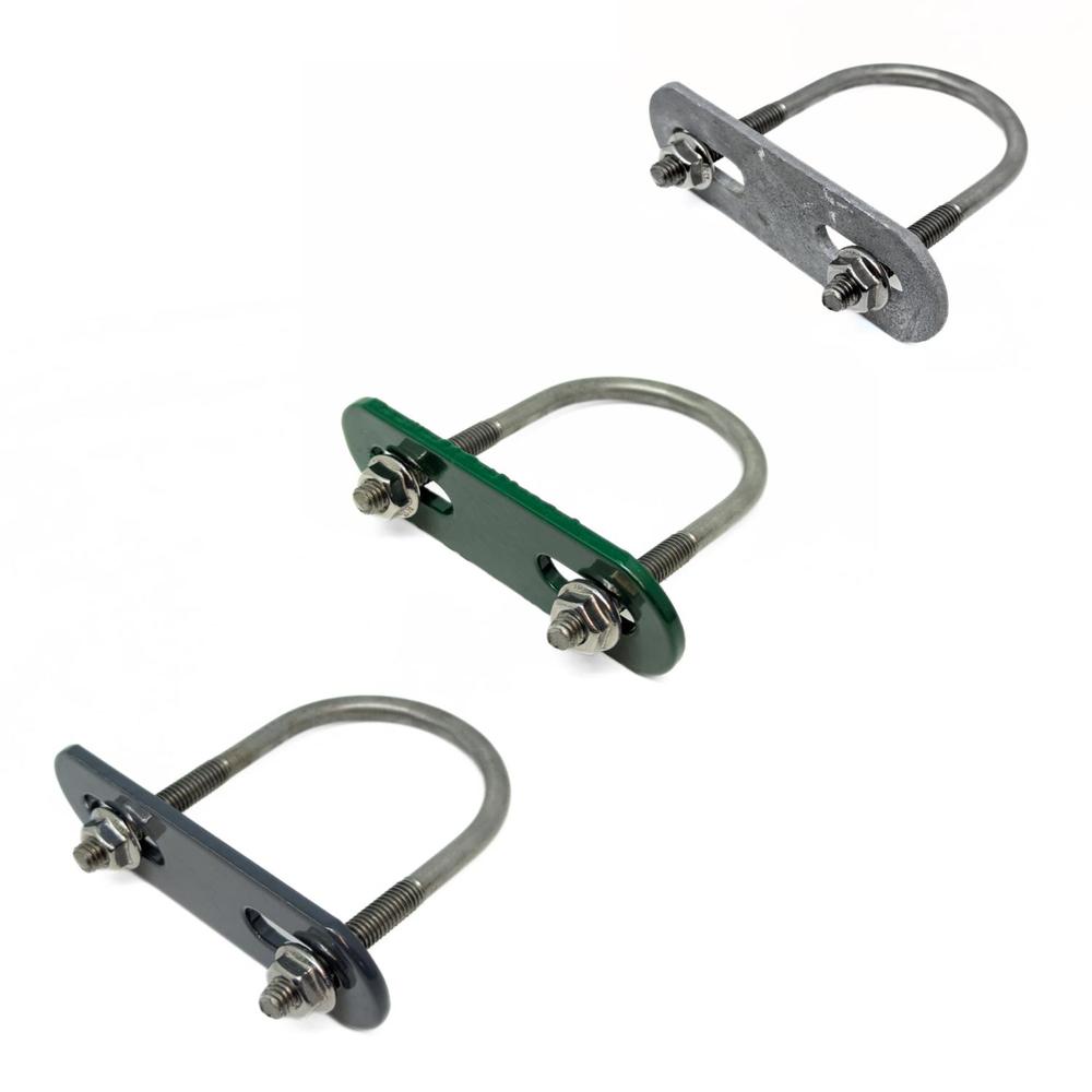 10x U-Bügel Für Doppelstabmatten - Zaunbefestigung 60x40 Mm