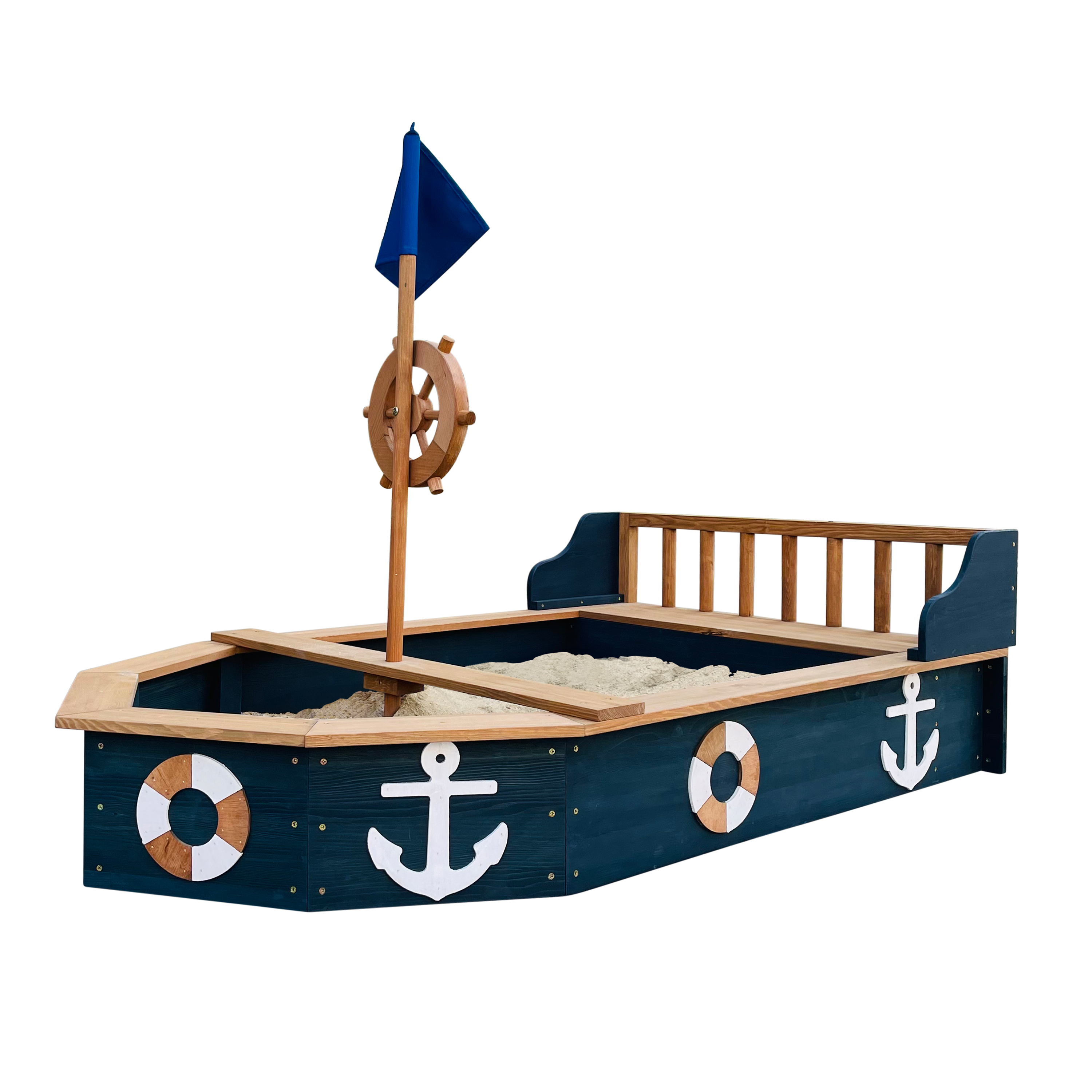 Bac à sable enfant bateau pirate AHOY bois FSC® | Leroy Merlin