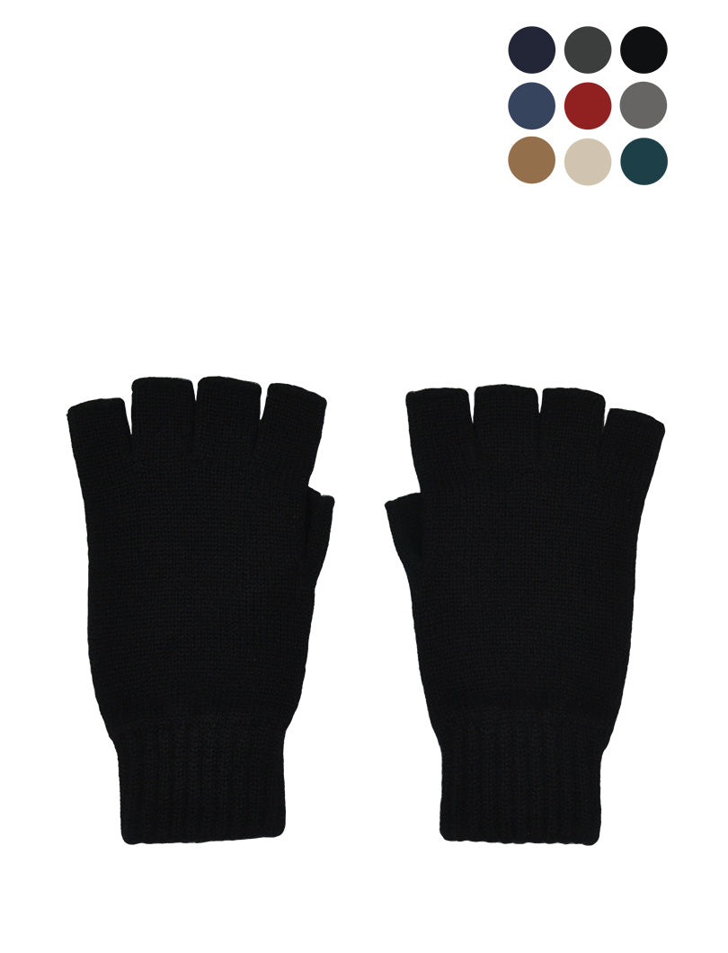 Ladies Scottish Cashmere fingerless gloves. 9 colours including