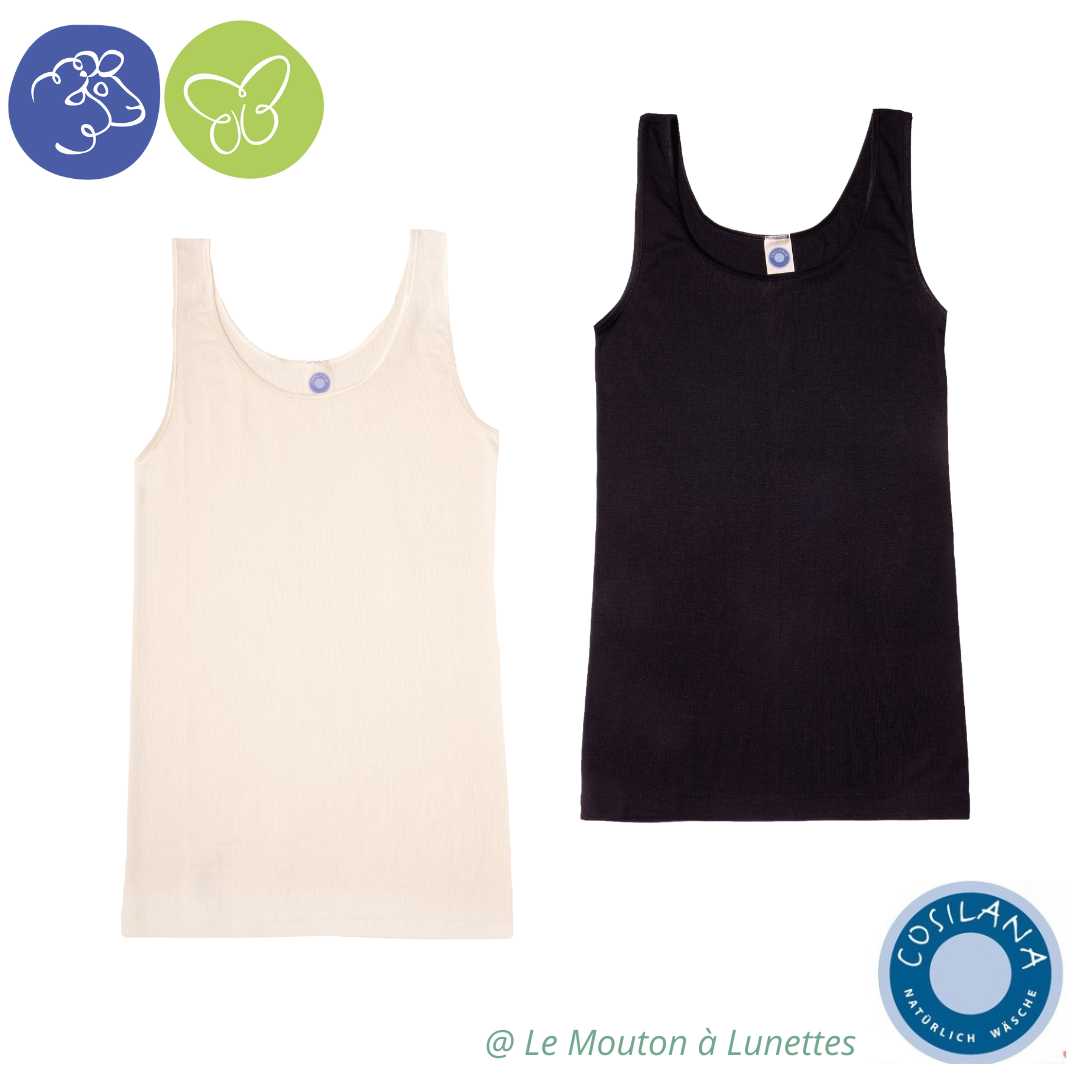 Débardeur femme laine et soie pur merinos bioCOSILANA – Le Mouton