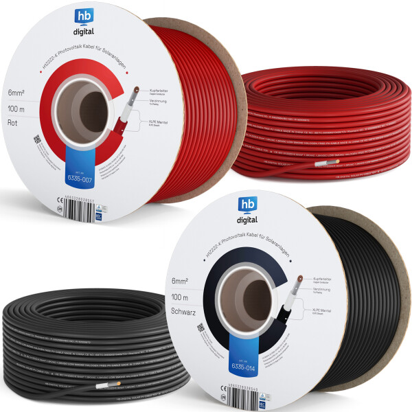 Produktbild von PowerWerk Solarkabel 6 Mm² – 20 M, Schwarz, UV-beständig, Verzinntes Kupfer – Für PV-Anlagen & Wechselrichter