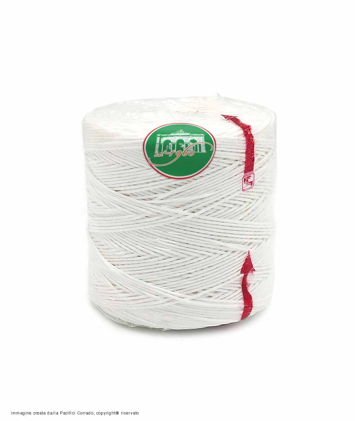 Spago per pacchi – Spago in poliestere da 60 m, extra forte, spesso, bianco, si lega facilmente e in modo sicuro, corda per imballaggio, corda intrecciata, per forniture artigianali e imballaggio