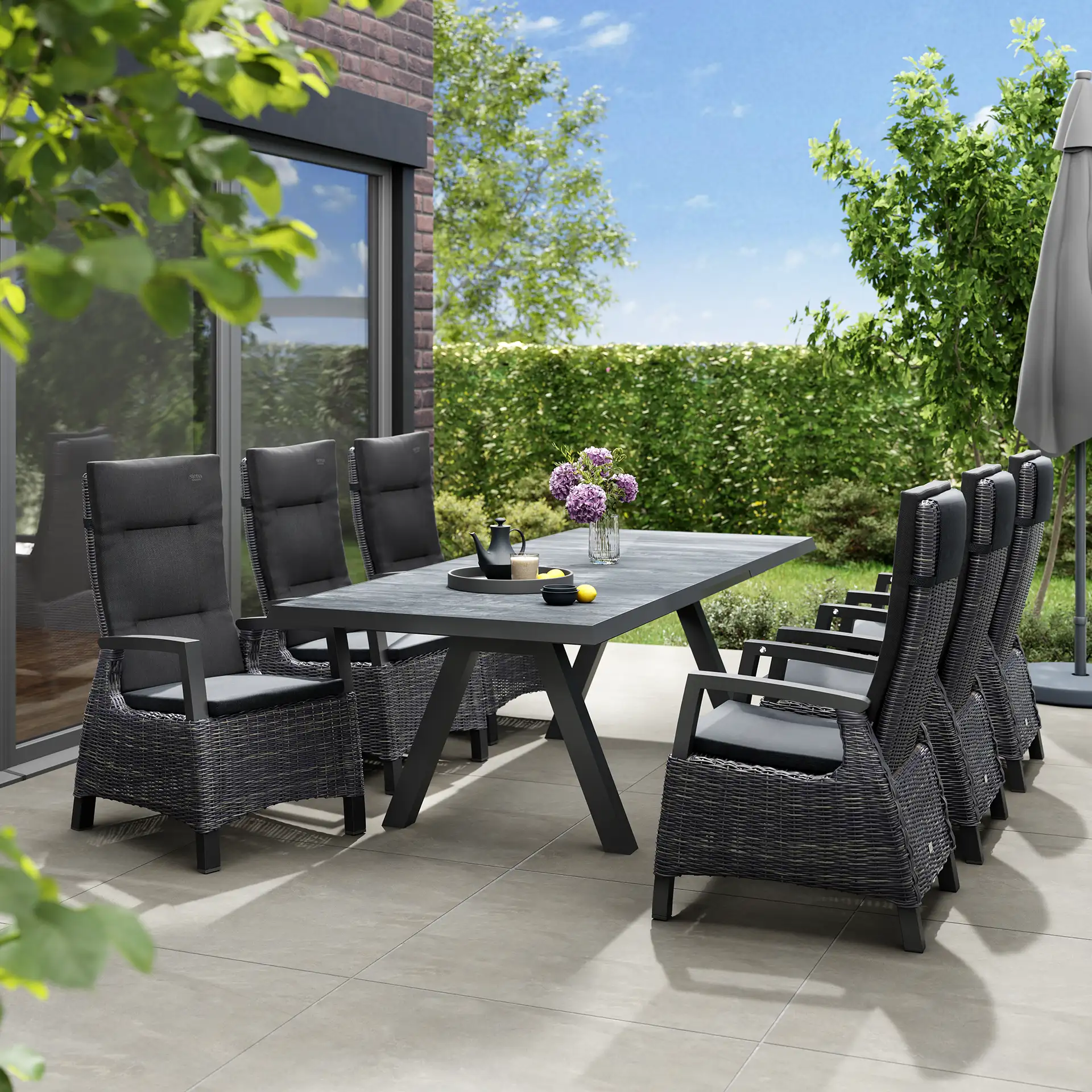 Sets | Tirana wood + 6 Corido mixed-grey
