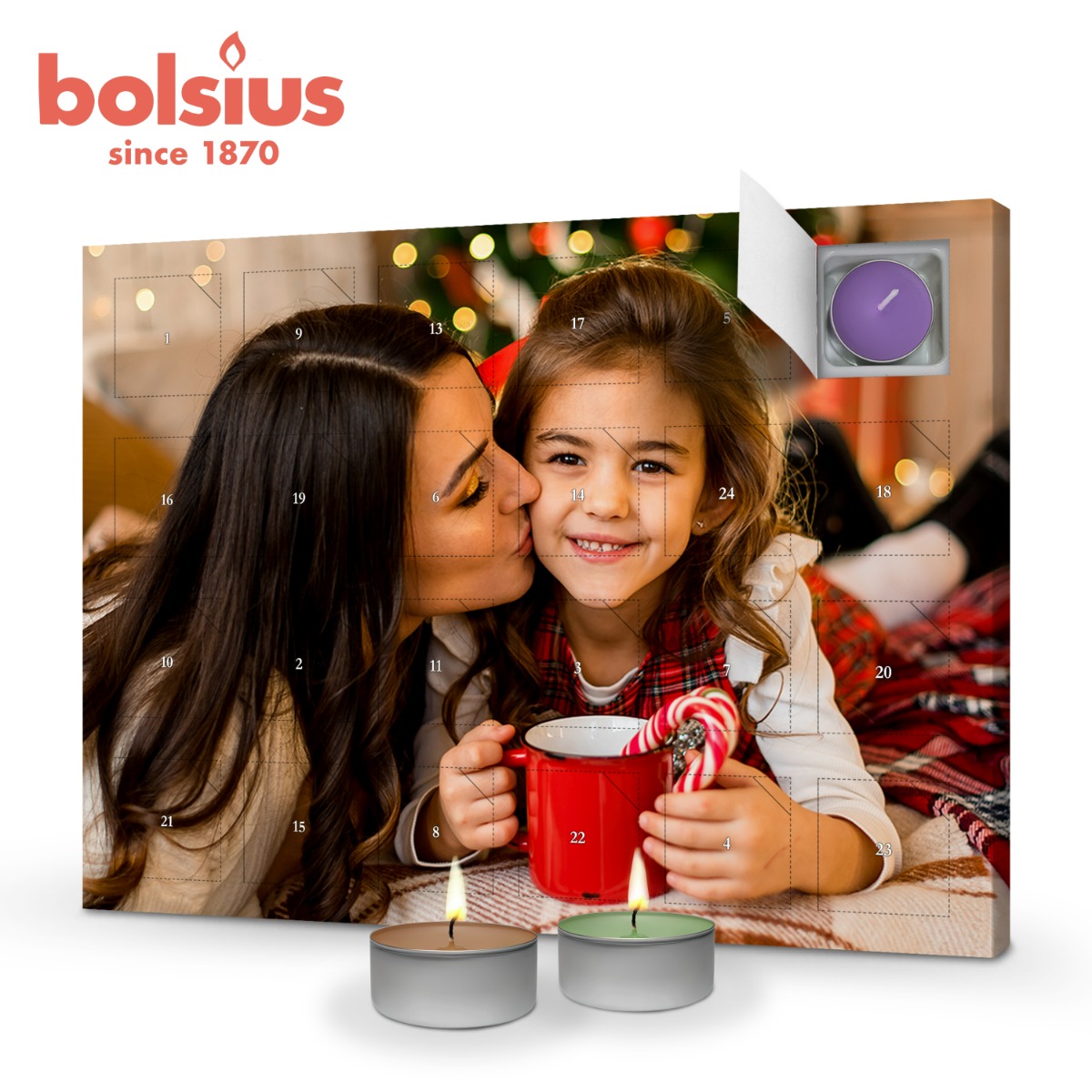 Duftkerzen-Adventskalender mit Foto