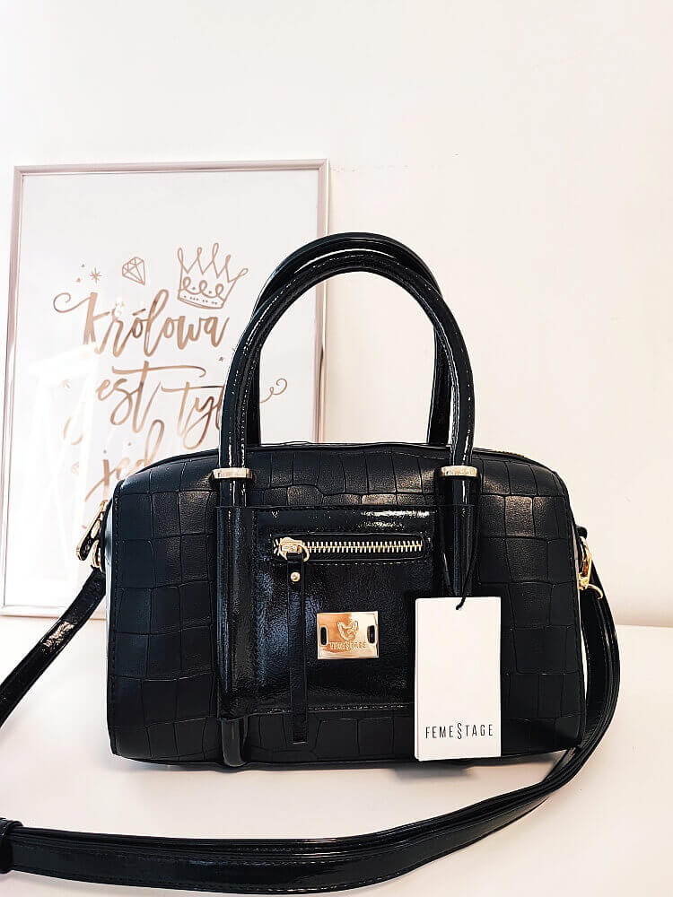 Eva Minge torebka mini shopperka kuferek czarna design ⭐