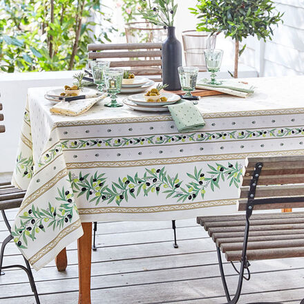Quadratische Tischdecke Mit Zitronen-Oliven-Muster – 140x140 Cm, 80% Baumwolle, Made In Italy