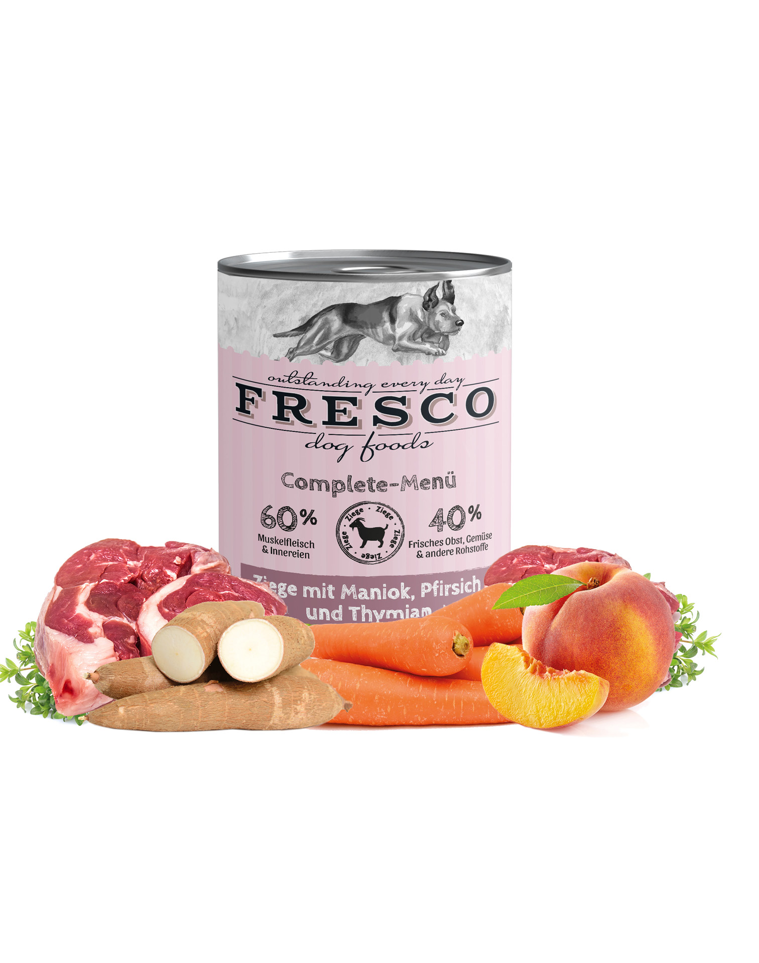 NassBarf Complete-Men Ziege mit Maniok, Pfirsich und Thymian 400g |  FRSC73339