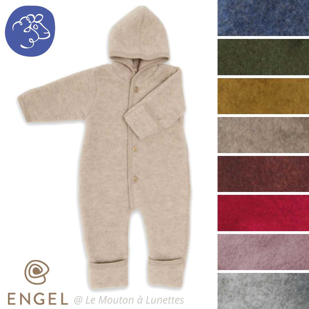 Combinaison Bébé 100% Laine Mérinos - Fermeture éclair, Chaud Et Respirant - Certifiée Oeko-Tex