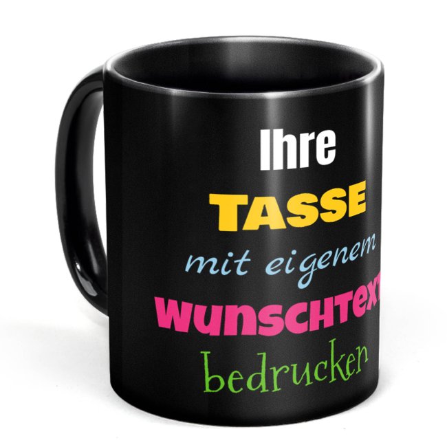 Personalisierte Weihnachtstasse mit buntem Motiv und Wunschnamen