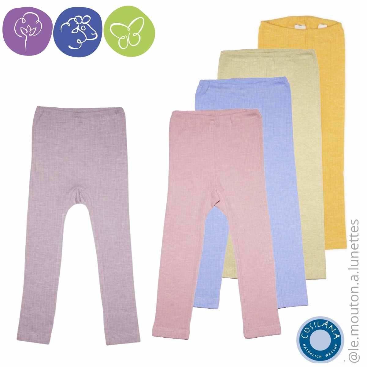 Leggings coton laine et soie enfant bébé COSILANA – Le Mouton à