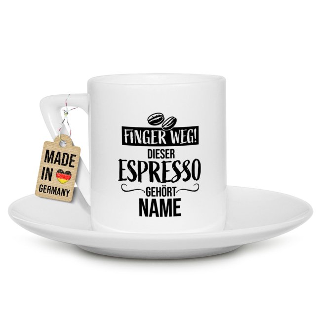 Espressotasse mit Name - Finger weg! - Porzellan, 100 ml