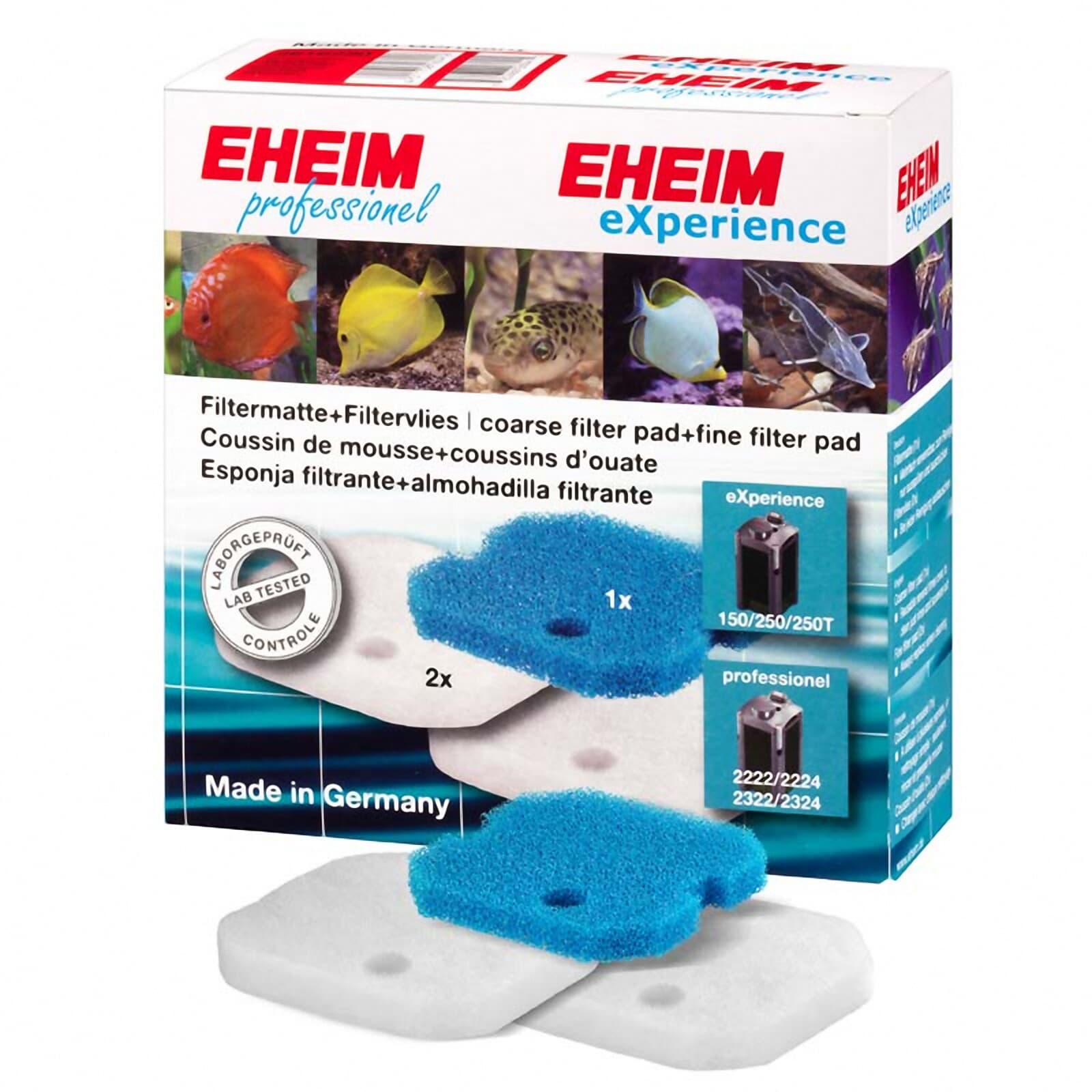 LTWHOME Filterpads Für Eheim Classic 2215/350 – 24-teilig Mit Kohle-, Grob- & Feinfilter Für Klare Aquarien