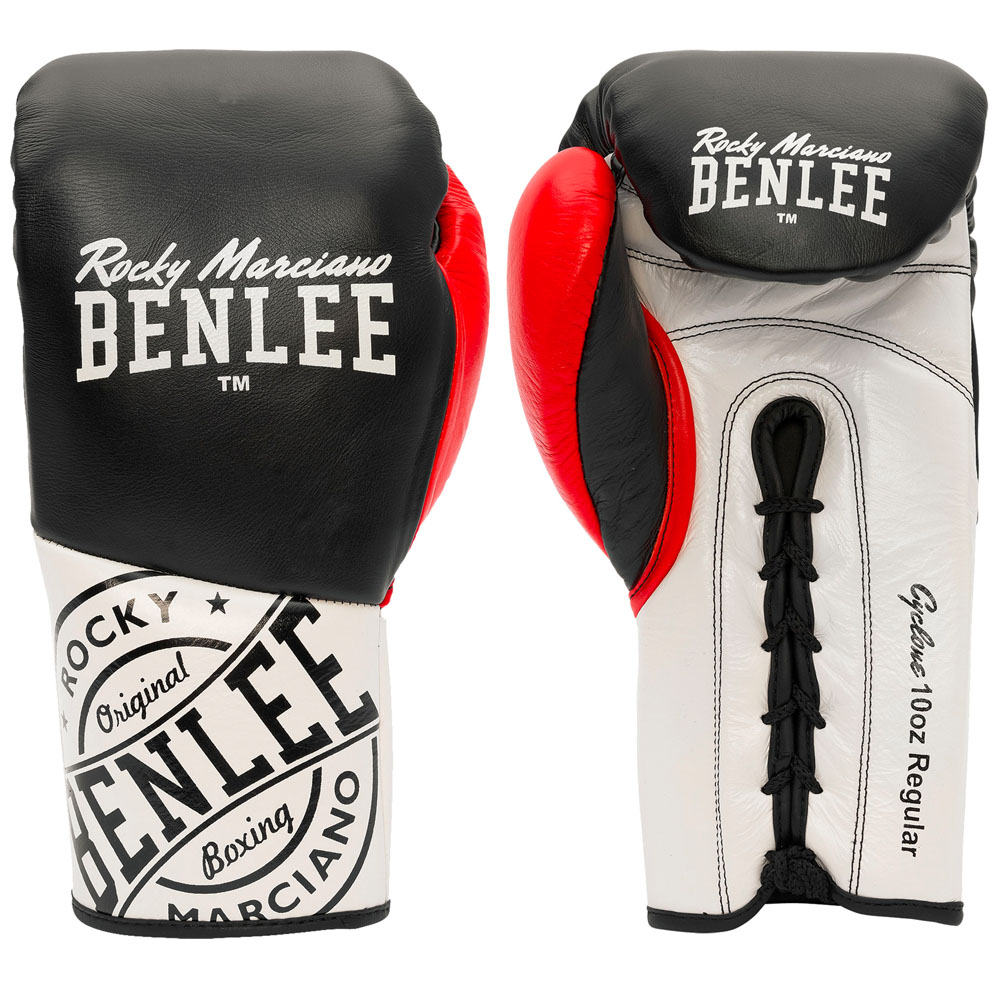 BENLEE Boxing Gloves, Cyclone, black-red-white, 10 Oz | Boxing Gloves