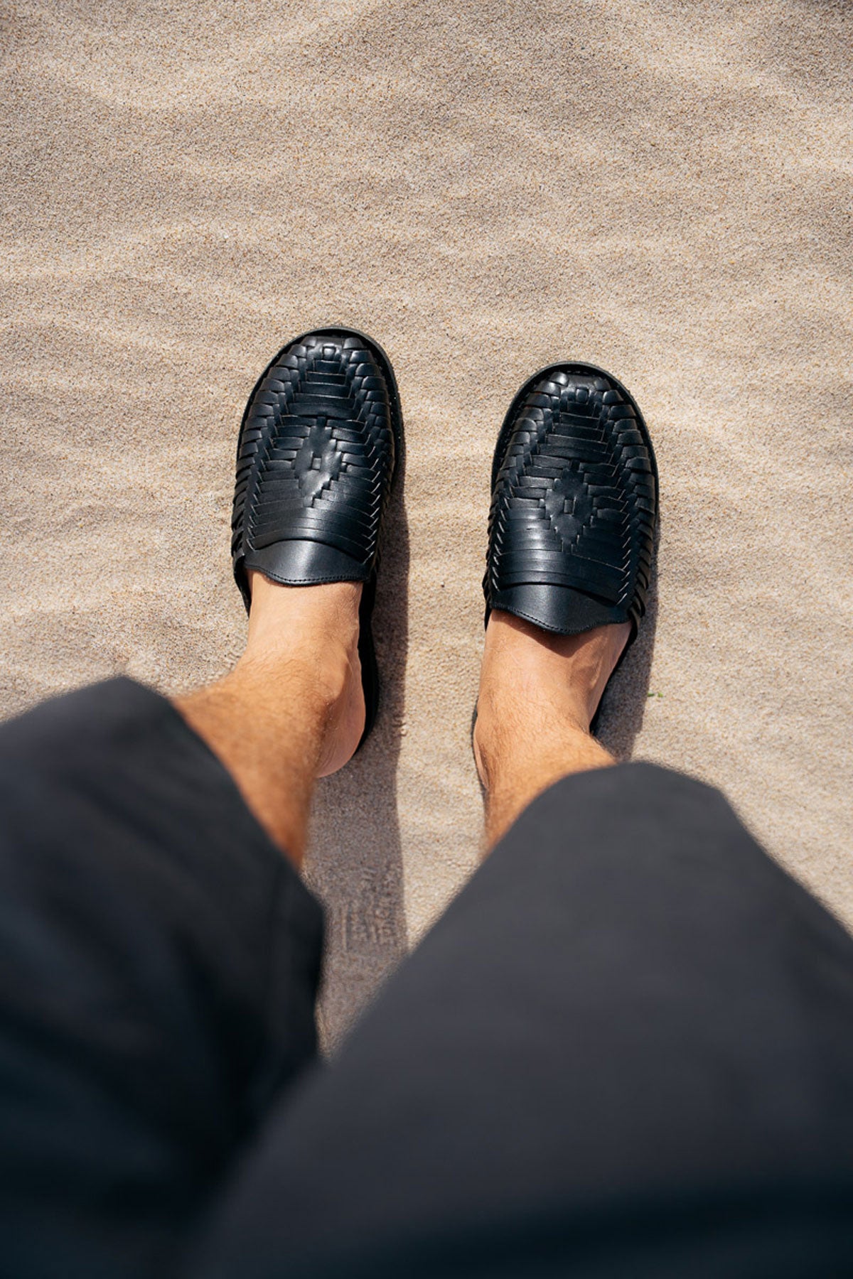 MEXAS San Pancho Black | Leather mules for men