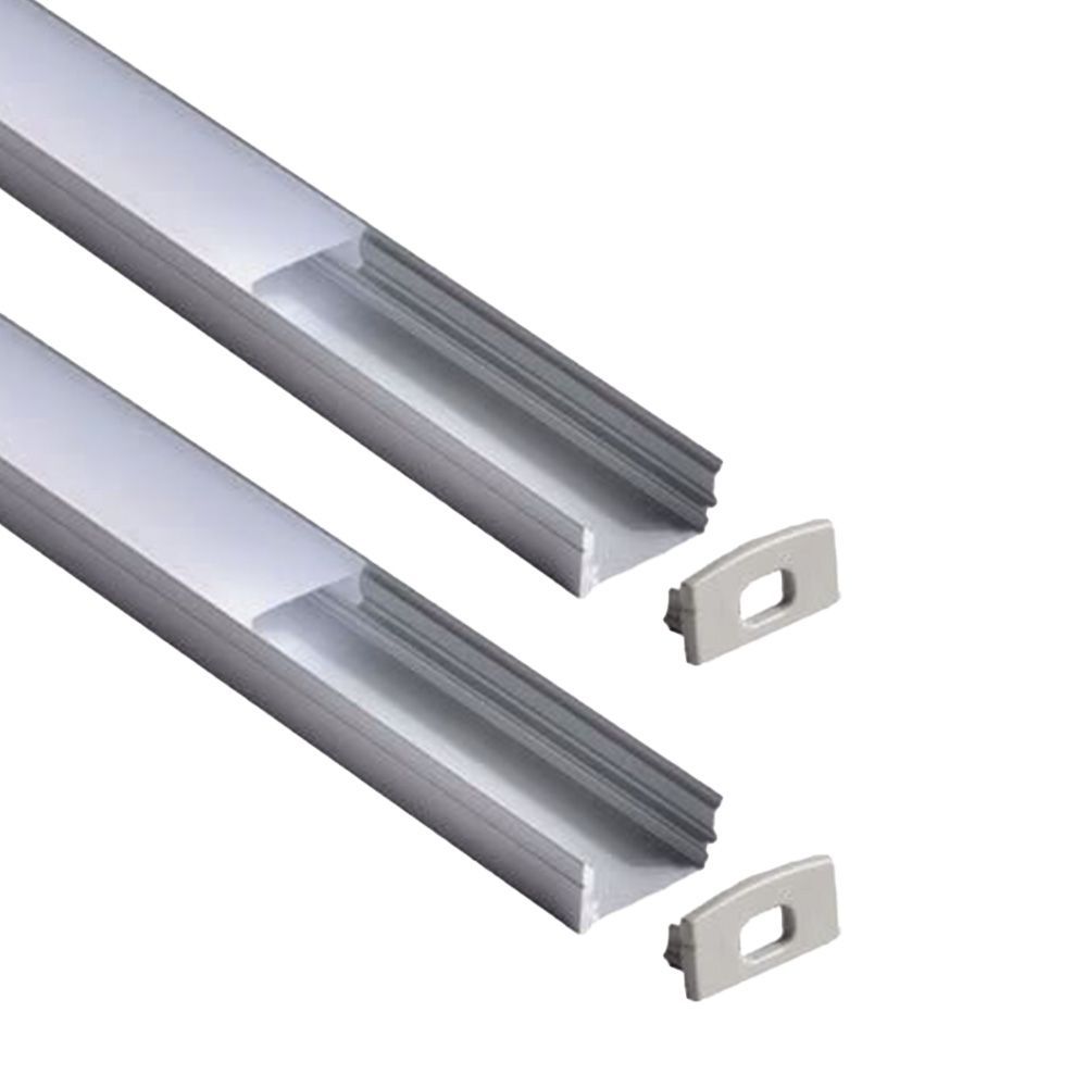 Profilés LED En U Aluminium 6x1m - Barre Diffuseur Bandes LED 12mm Blanc