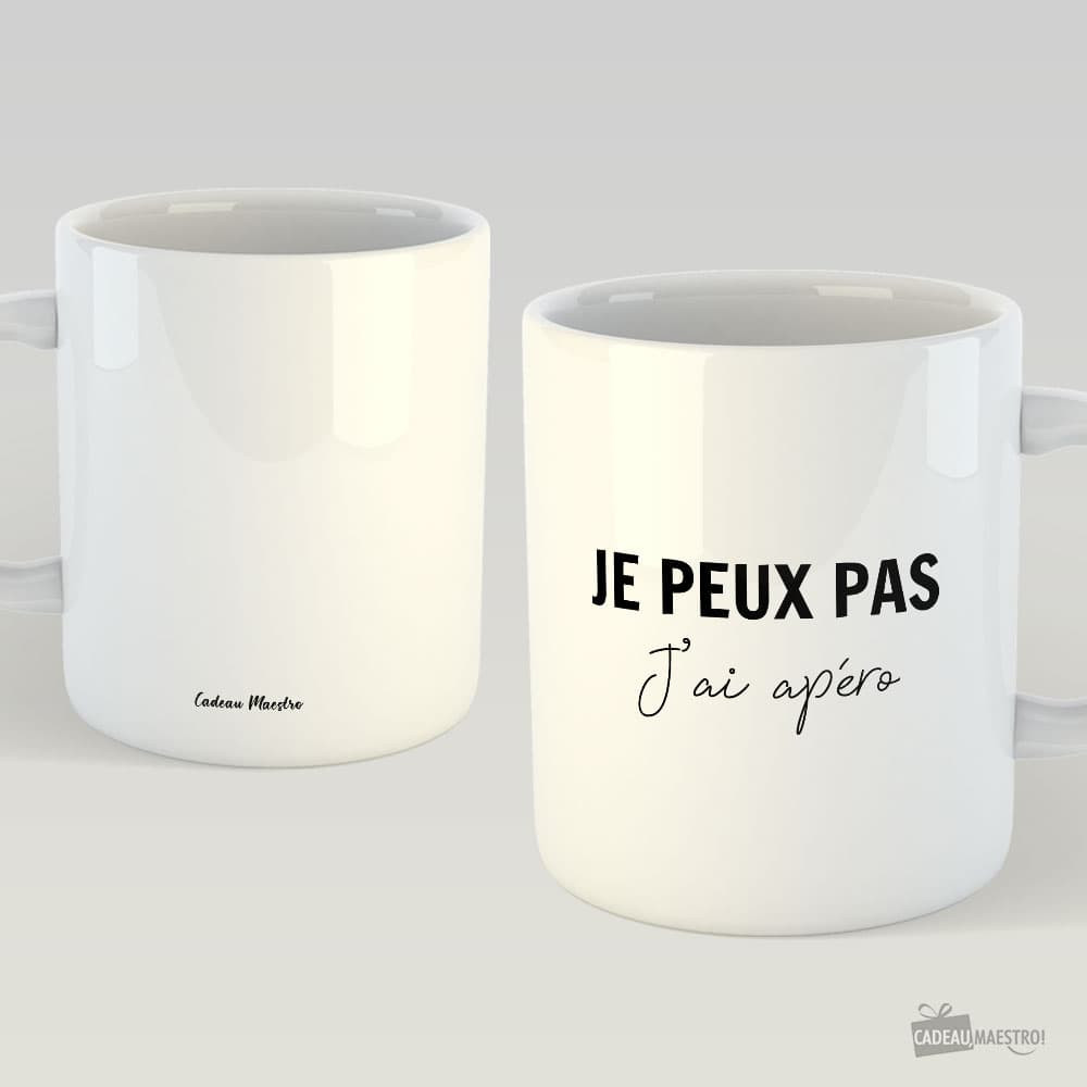 Mug - Personnalisé - Blanc - Céramique - 325 Ml - Résistant Lave