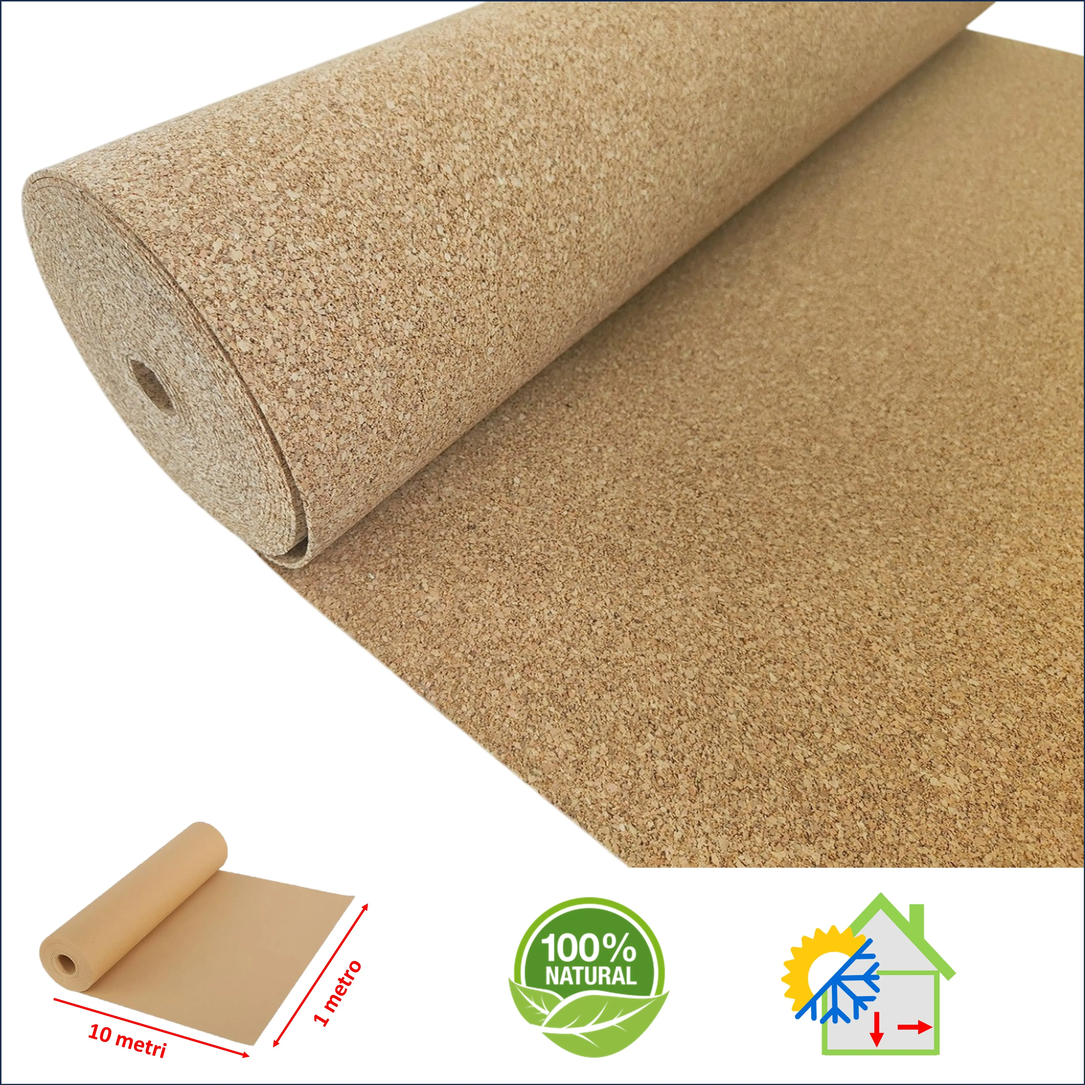 Rotolo In Sughero BioFlex - Isolante Termico E Acustico, 1x10m, Spessore 2-10mm - Foto 9