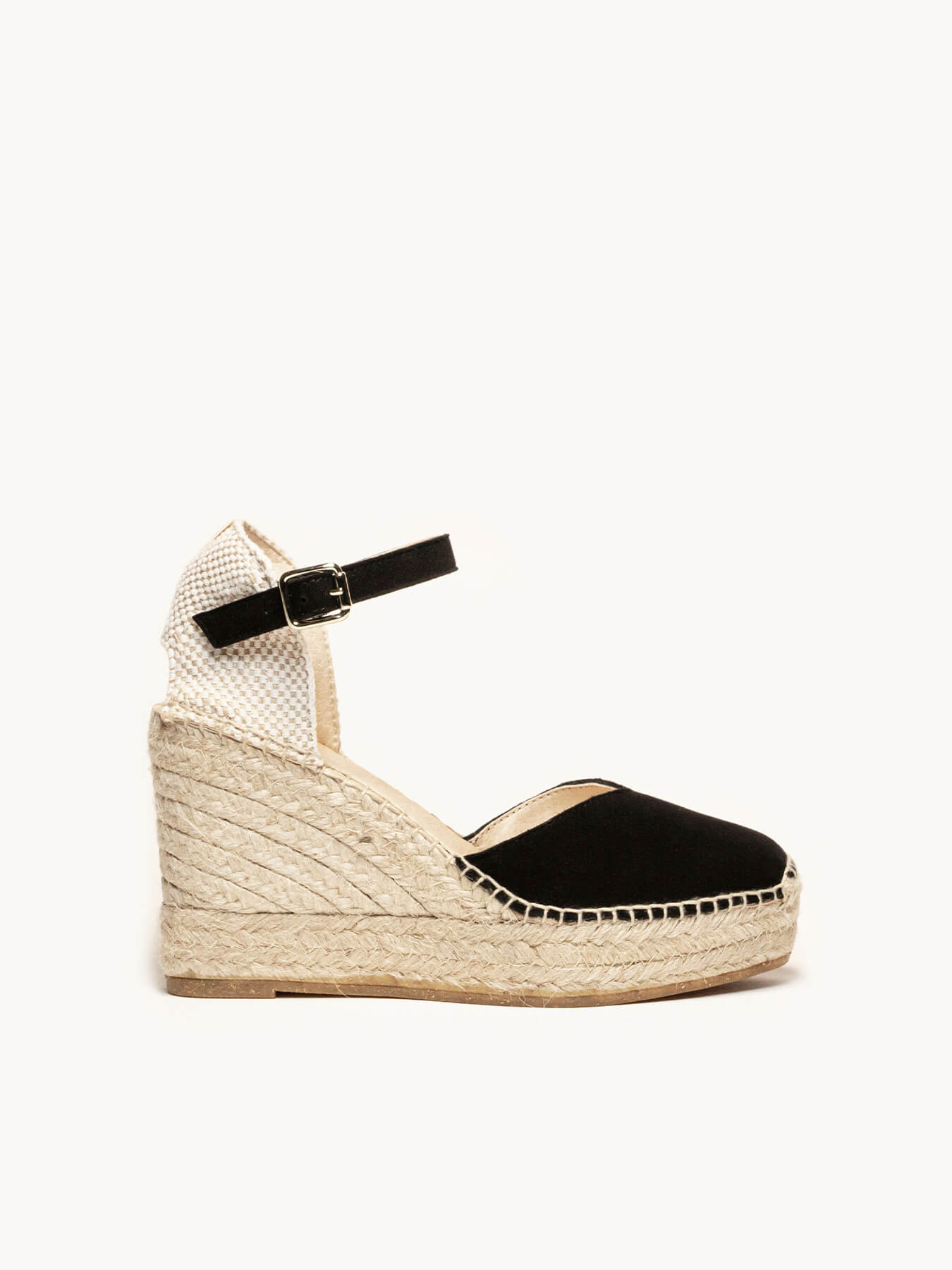 jara Jara Cuña 10 cm Ante Negro – Alhamas