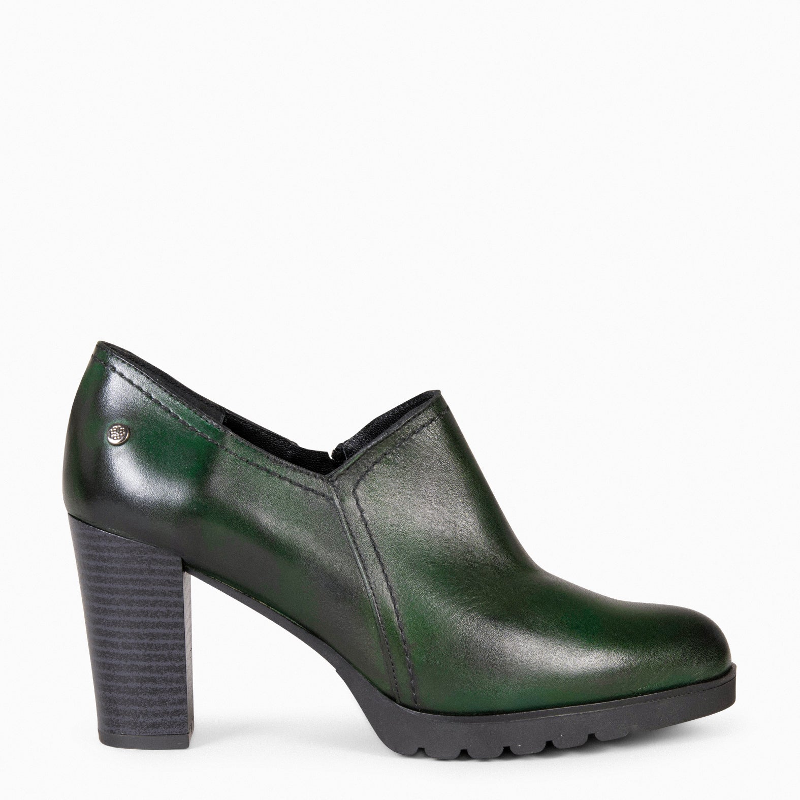 DAYANA Bottines à talon haut en cuir VERT miMaO ®