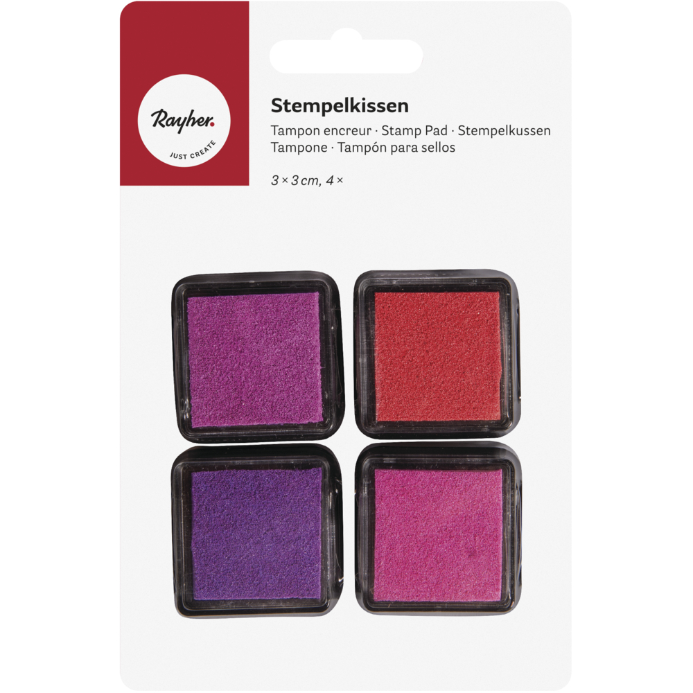 Baier & Schneider Mini-Stempelkissen Rot - 3x3cm Stempelkissen Für Stempel
