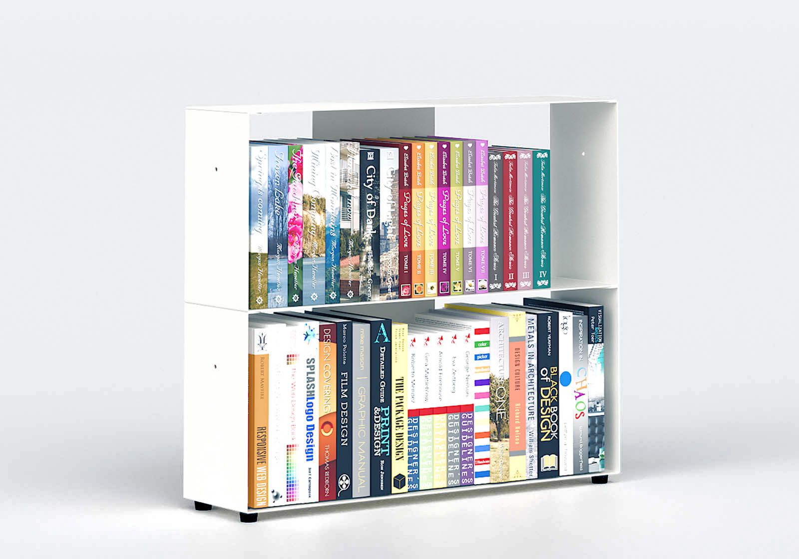 Small Bookcase W60 H50 D15 cm - 2 Shelves