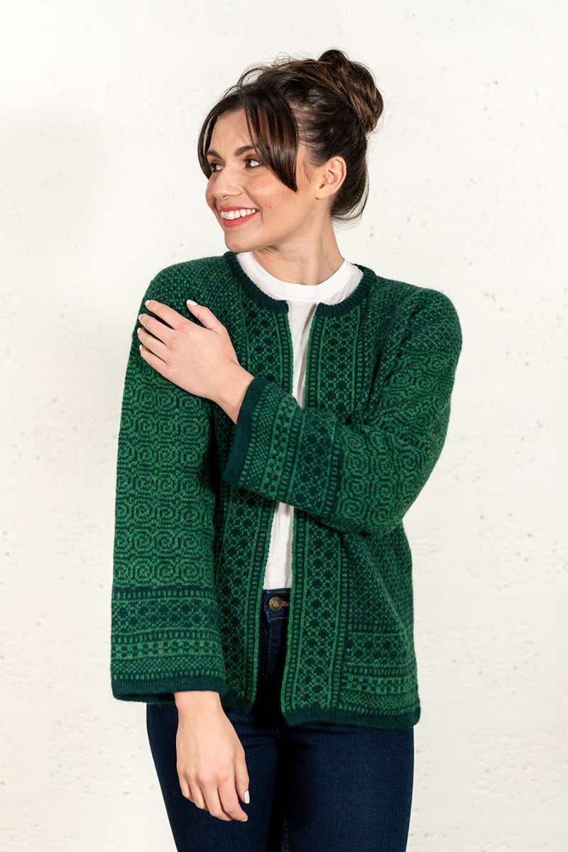 Emerald Green Chunky Cardigan Green Knit Cardigan Womens Scottish