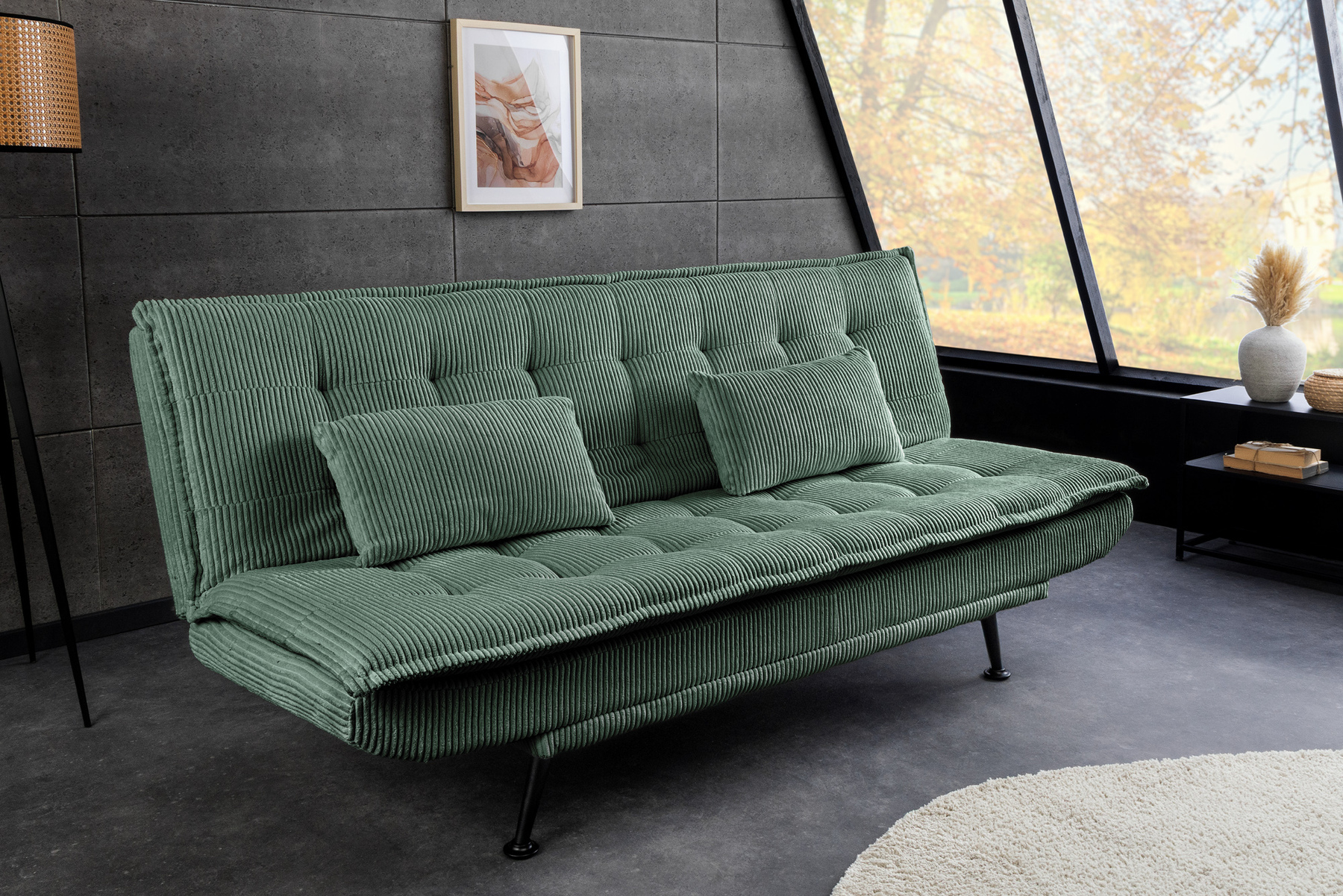 Modernes Schlafsofa JAZZ 190cm grün Cord 3-Sitzer Couch » Jetzt kaufen