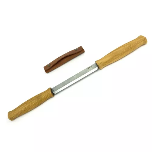 BeaverCraft Trekmes met leren schede DK1S 11cm recht scheermes Houtsnijgereedschap Houtbewerkingshandgereedschap