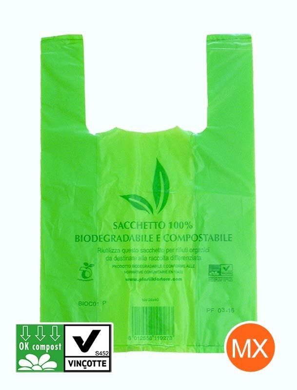 Shopper 30x60 Cm Sacchetti Biodegradabili Spesa 4kg Shopper Bio