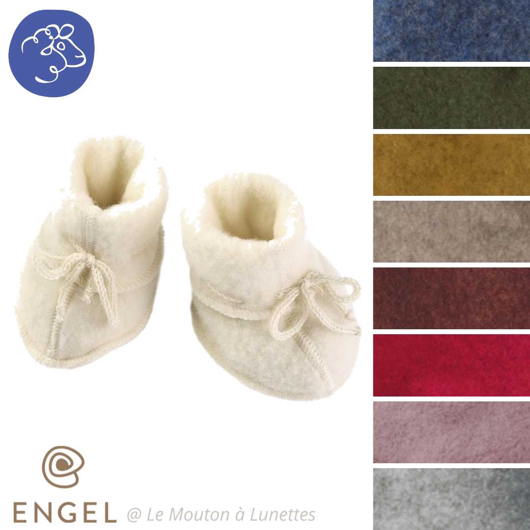 Chaussons bébé en laine polaire bio Engel natur – Le Mouton à