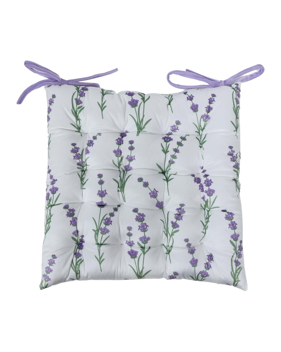 Sitzkissen Lavendel, weiß/lila