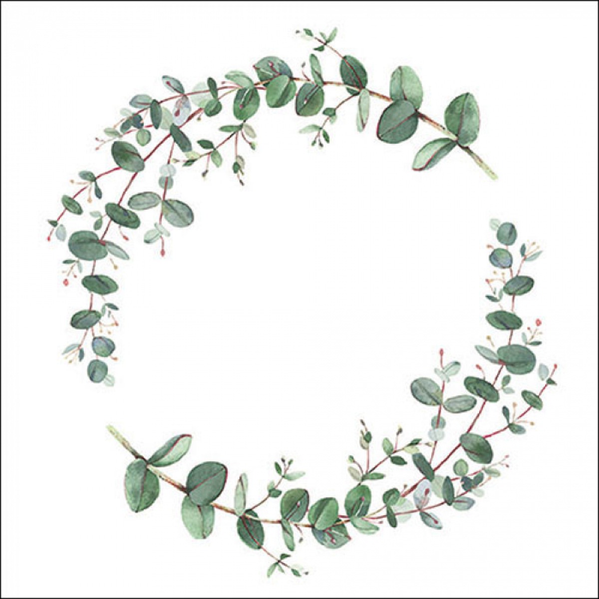 Lunch-Serviette Eucalyptus Branch White 33x33cm 20er Pack