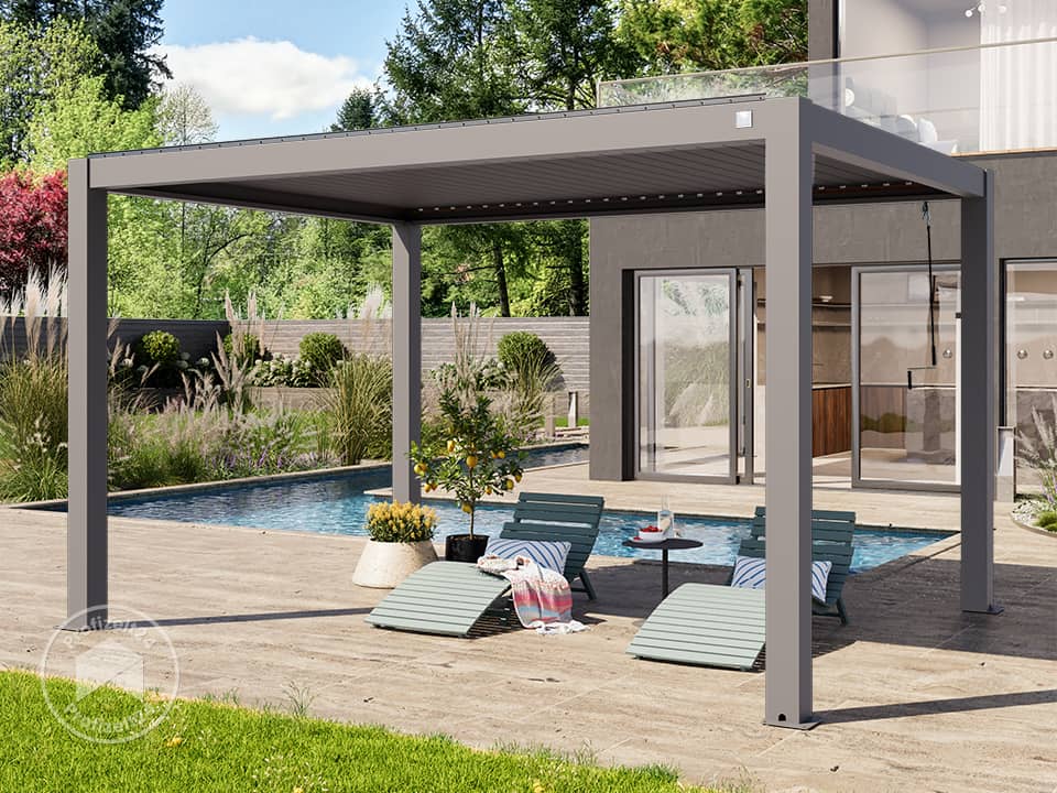 3x4.07 m Pergola mit Lamellendach, Aluminium (400116) | Profizelt24