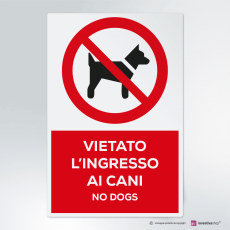 Divieto Cani Cartello '' Per Proprietà Privata - Plastica Rigida