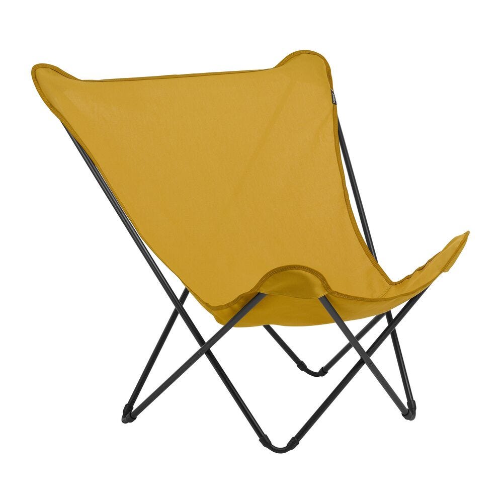 Brede Vlinderstoel Pop Up XL Airlon Geel Curry Noir | Lafuma Meubels