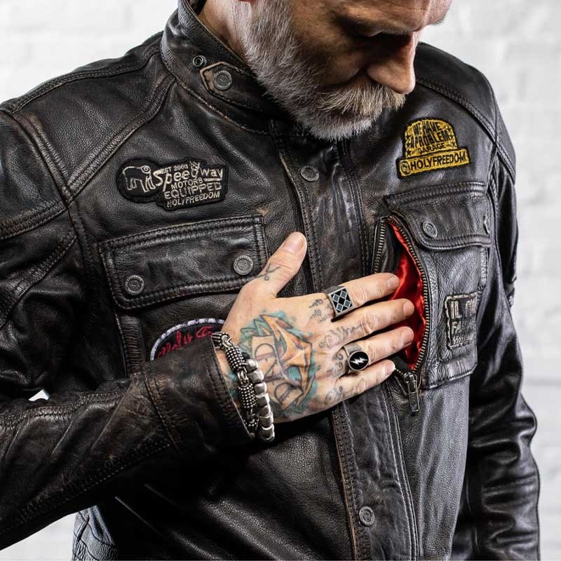 GIACCA CAFE' RACER AVIOR NERA 60% PELLE BOVINA - ABBIGLIAMENTO VARIO