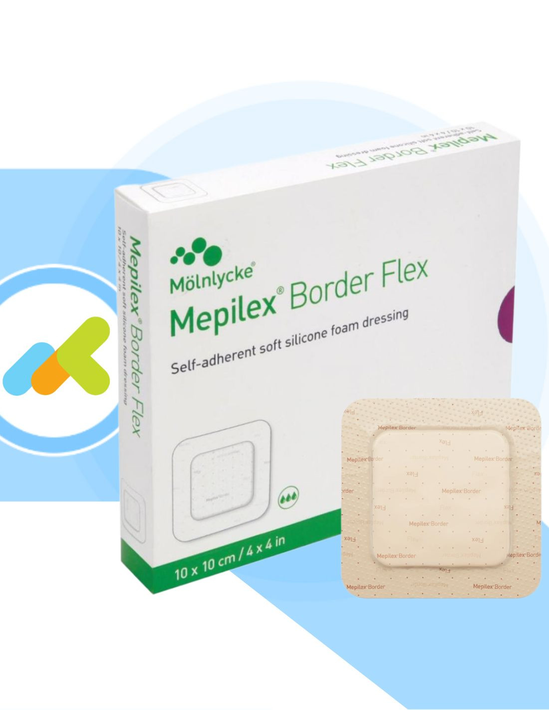 Mepilex Border Flex 10x10 | Medicazione in Poliuretano | 5 pezzi