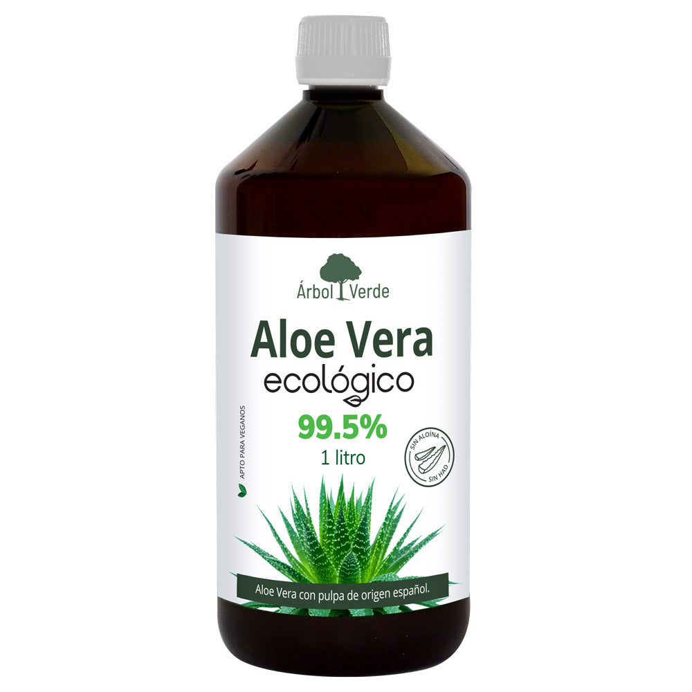 Jugo de Aloe Vera con Pulpa. 99,5 %. rbol Verde.