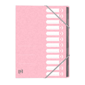 Trieur à Documents A4 En Accordéon - 12 Compartiments, Boutons Métal, Rose, Pour Bureau, école, Maison