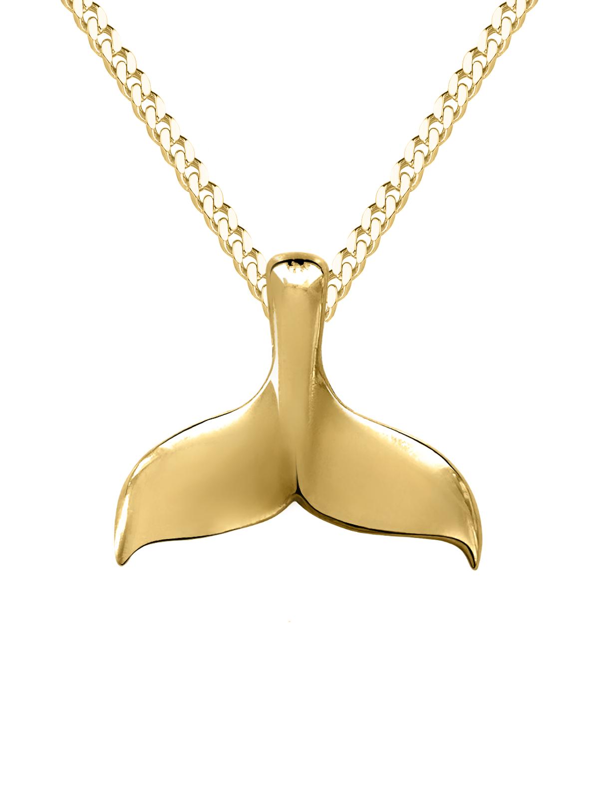 Whale Set Damen Mädchen Walflosse Orca Halskette Gold 333 (8