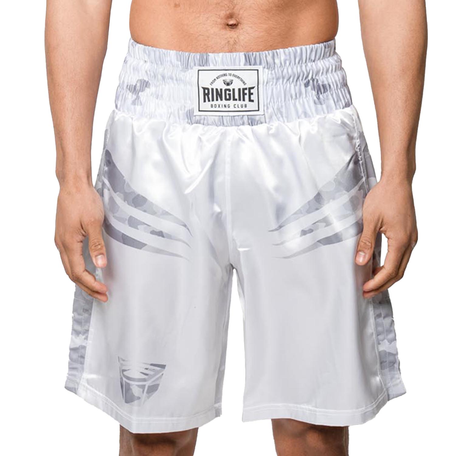 RINGLIFE Boxing Shorts, Unit, white-grey camo, M Clothing