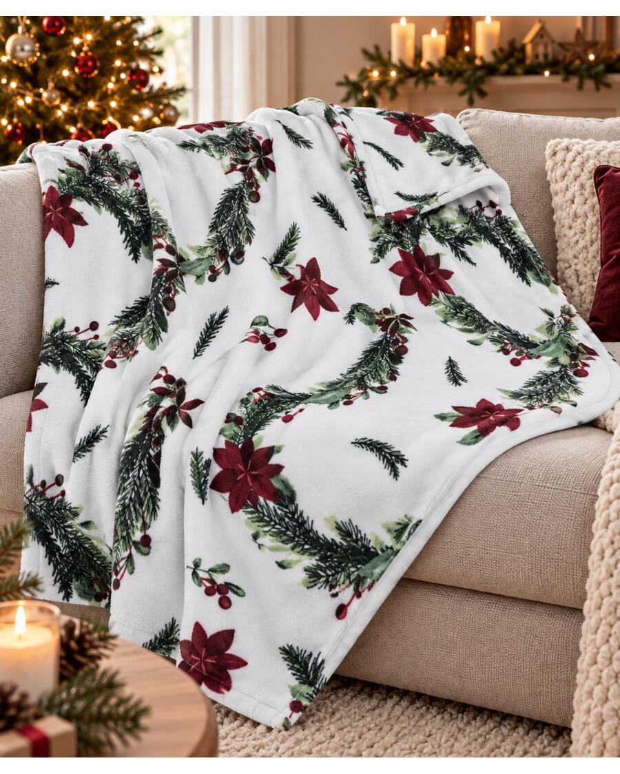 Kuscheldecke Weihnachten, grau