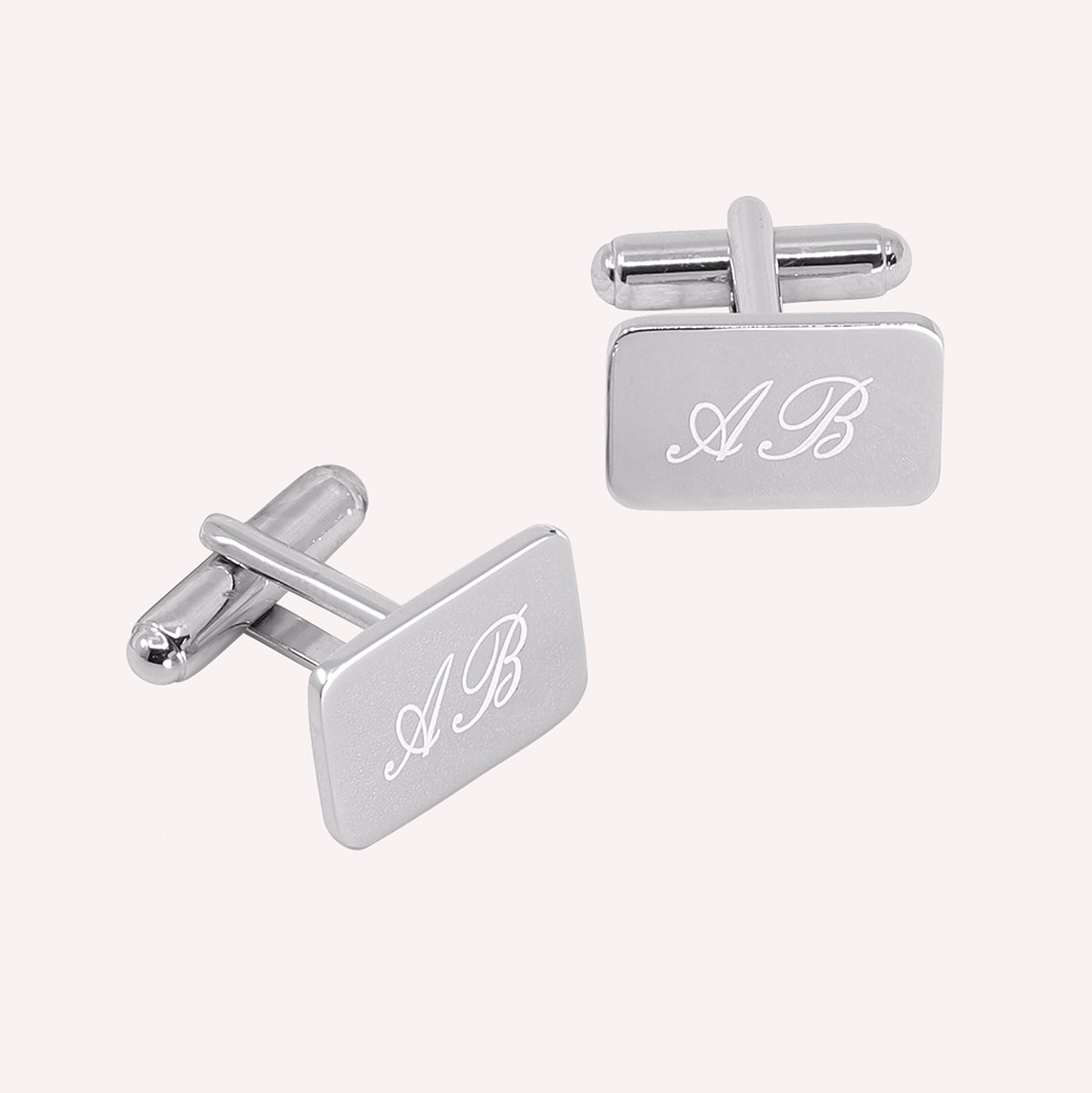 Boutons De Manchette Argent 925 Personnalisables - Monogramme Ovale, Lettres Surélevées, Neufs Avec étiquettes