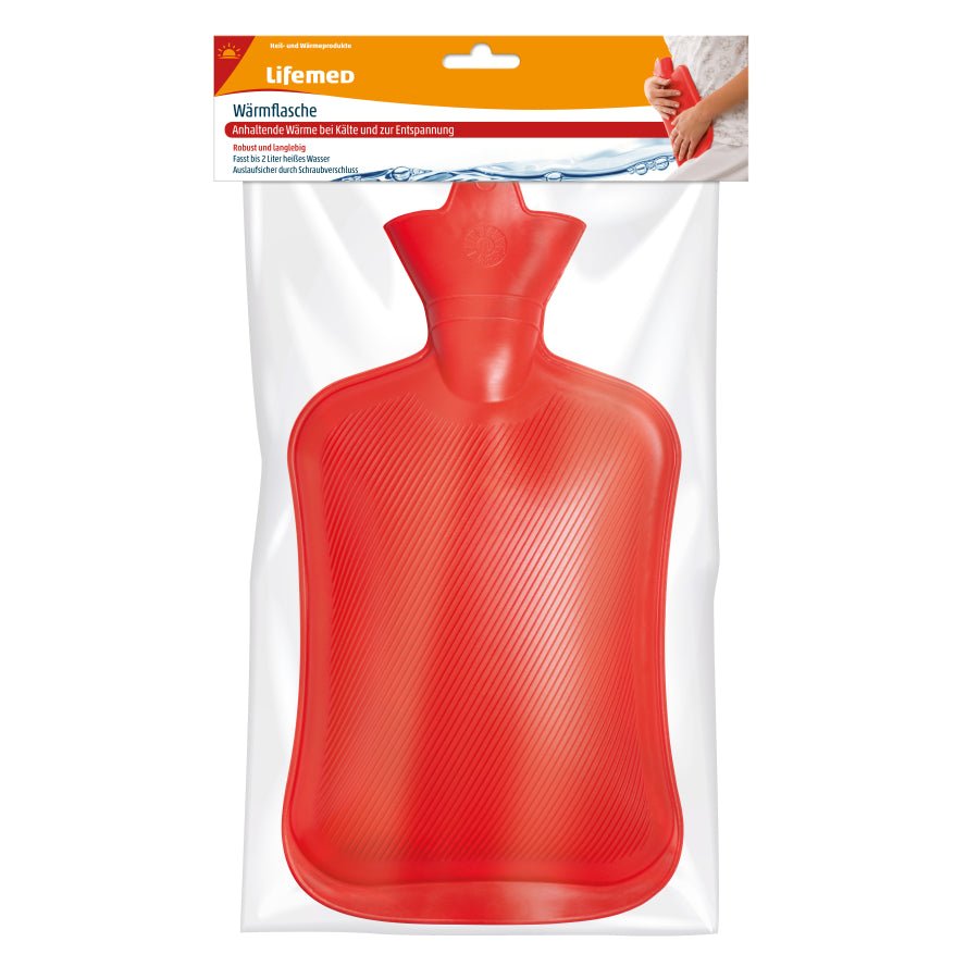 Lifemed Wärmflasche 2 Liter 32,5 x 20,3 cm rot – Medi-Inn