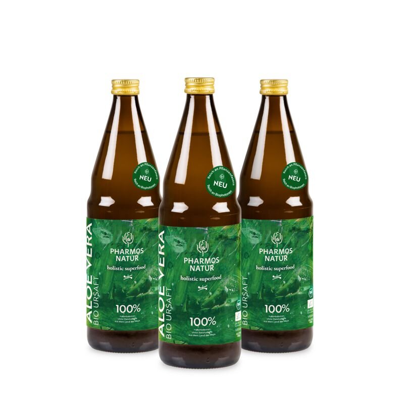 PHARMOS NATUR Aloe Vera Bio-Ursaft Kurpackung 3x750ml