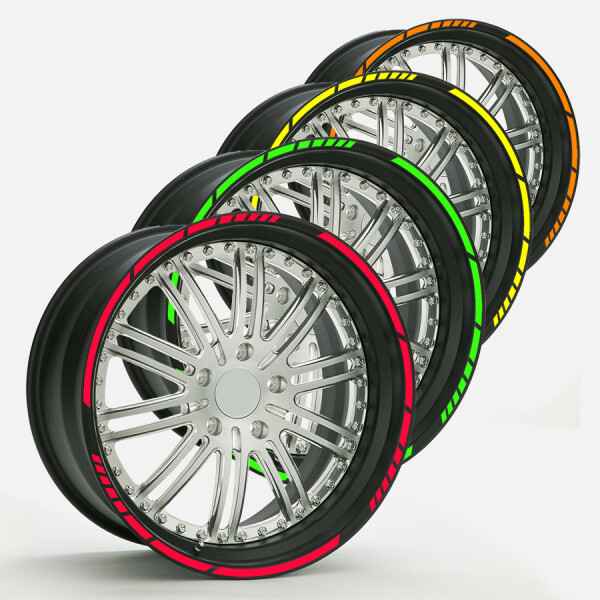4R Fluoreszierende Dekorstreifen Für Motorradfelgen – 5 Mm X 6 M, Fluo Grün, Selbstklebend