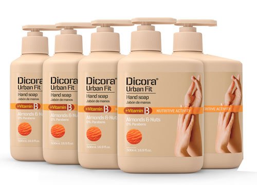 Dicora Urban Fit Handseife Vitamin B, Mandel & Nuss, 500 Ml, Pflegend Und Hydratisierend