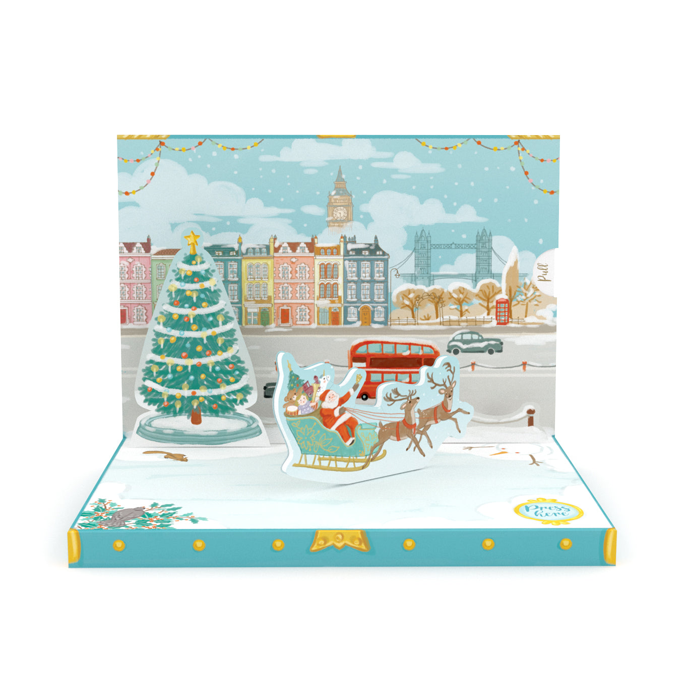 Christmas In London Music Box Card Novelty Dancing Musical